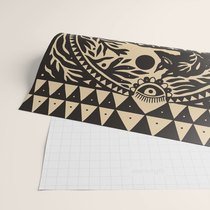 Botanical Wolf Wrapping Paper Gallery Image 2