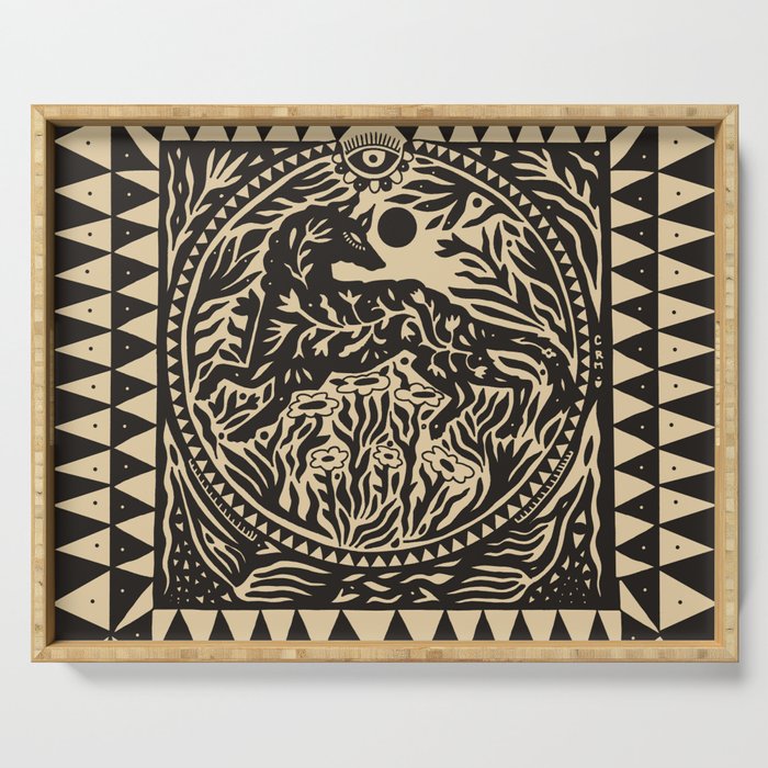 Botanical Wolf Serving Tray Gallery Image 1
