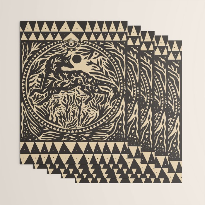 Botanical Wolf Wrapping Paper Gallery Image 3