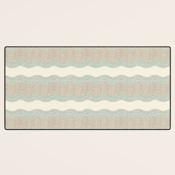Wavy River I in cream, sage green, tan Desk Mat Gallery Image 3
