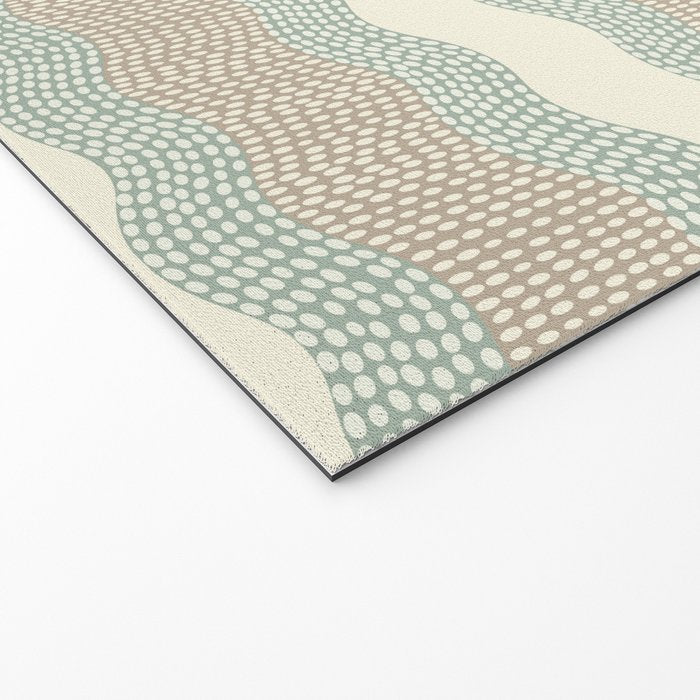 Wavy River I in cream, sage green, tan Welcome Mat Gallery Image 2