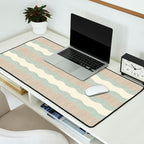 Wavy River I in cream, sage green, tan Desk Mat Gallery Image 2