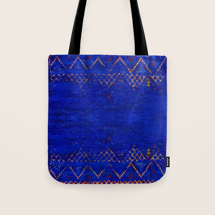 -A5- Royal Calm Blue Bohemian Moroccan Artwork. Tote Bag Gallery Image 1