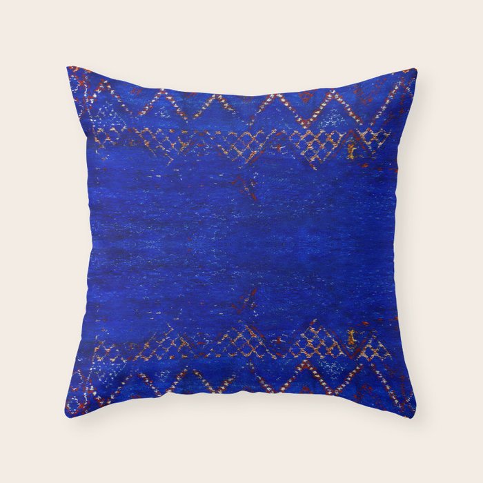 -A5- Royal Calm Blue Bohemian Moroccan Artwork. Throw Pillow Gallery Image 6
