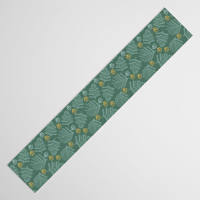 Winter & Woodsy Pine Trees in Forest Green Table Runner Gallery Image 3