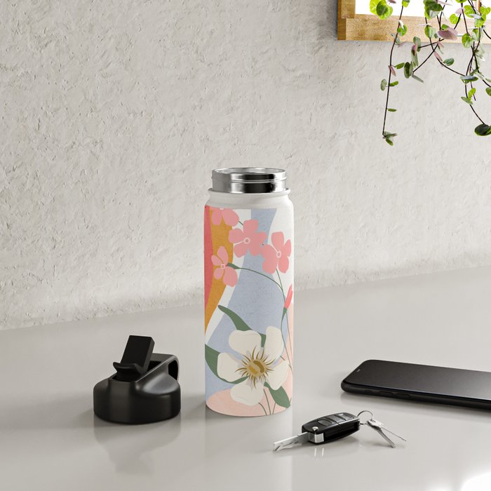 Colorful Flower Design 1 Water Bottle Gallery Image 4
