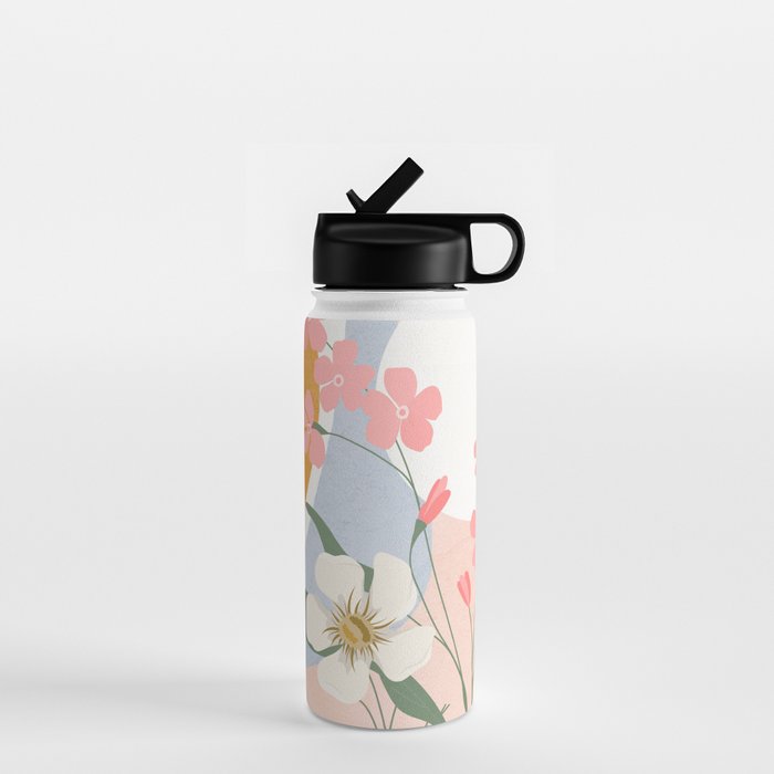Colorful Flower Design 1 Water Bottle Gallery Image 1