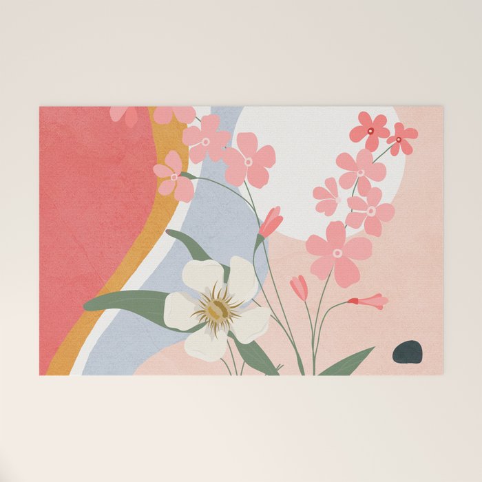 Colorful Flower Design 1 Welcome Mat Gallery Image 1
