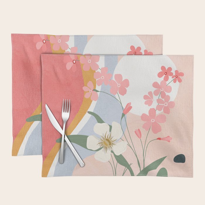 Colorful Flower Design 1 Placemat Gallery Image 1