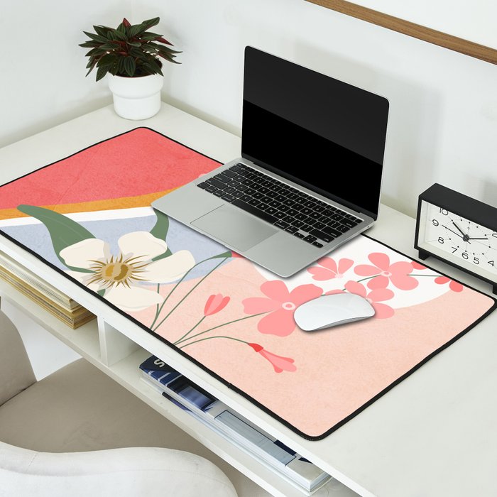 Colorful Flower Design 1 Desk Mat Gallery Image 2