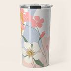 Colorful Flower Design 1 Travel Mug Gallery Image 1