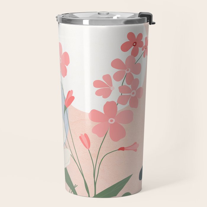 Colorful Flower Design 1 Travel Mug Gallery Image 2