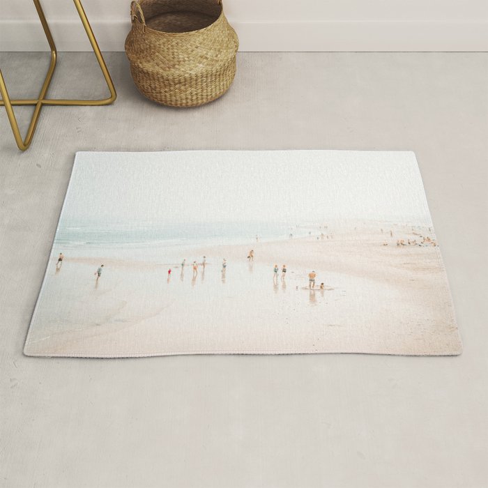 At The Beach (five) - minimal beach series - ocean sea photography by Ingrid Beddoes Rug Gallery Image 1