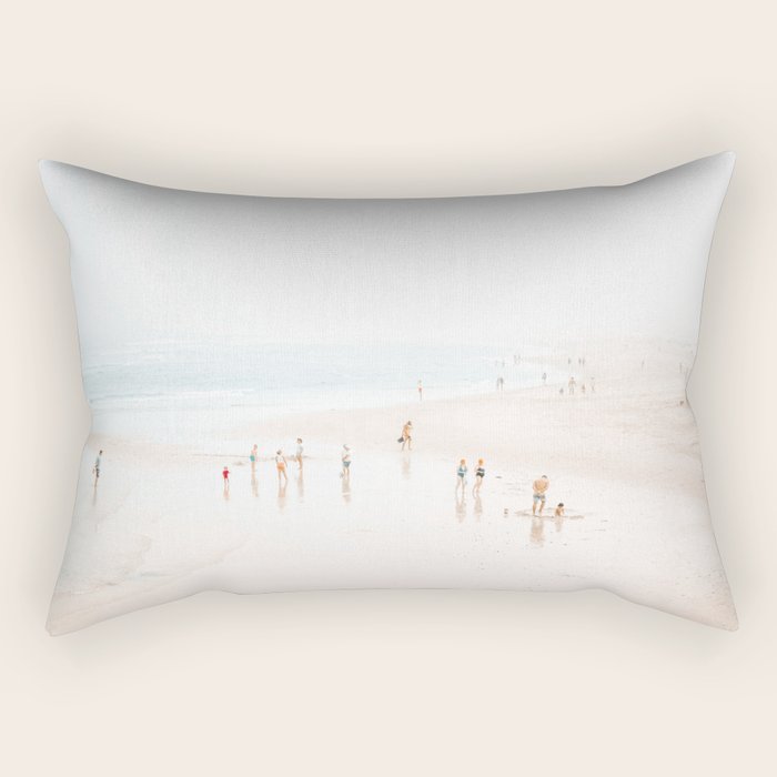 At The Beach (five) - minimal beach series - ocean sea photography by Ingrid Beddoes Rectangular Pillow Gallery Image 1