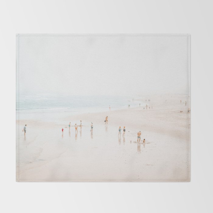 At The Beach (five) - minimal beach series - ocean sea photography by Ingrid Beddoes Throw Blanket Gallery Image 2