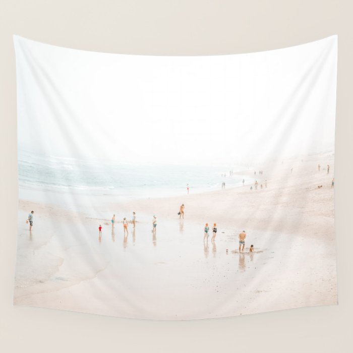 At The Beach (five) - minimal beach series - ocean sea photography by Ingrid Beddoes Wall Tapestry Gallery Image 1