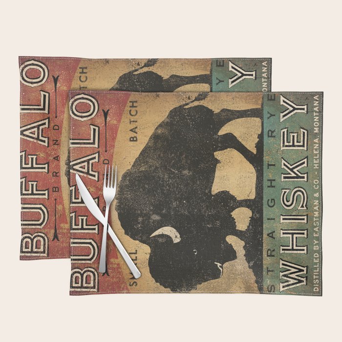 Bison Buffalo Whiskey Bourbon Placemat Gallery Image 1