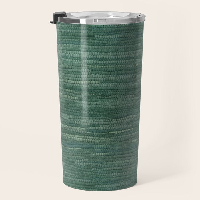 Boho Old Market Textile in Green Travel Mug Gallery Image 3