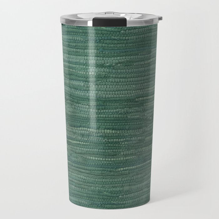 Boho Old Market Textile in Green Travel Mug Gallery Image 1