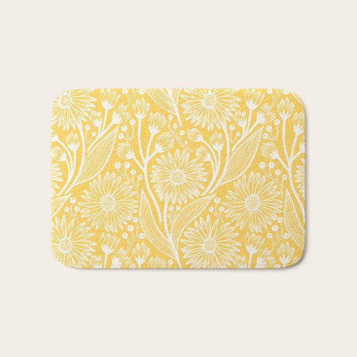 Sunshine Yellow Coneflowers Bath Mat Gallery Image 1