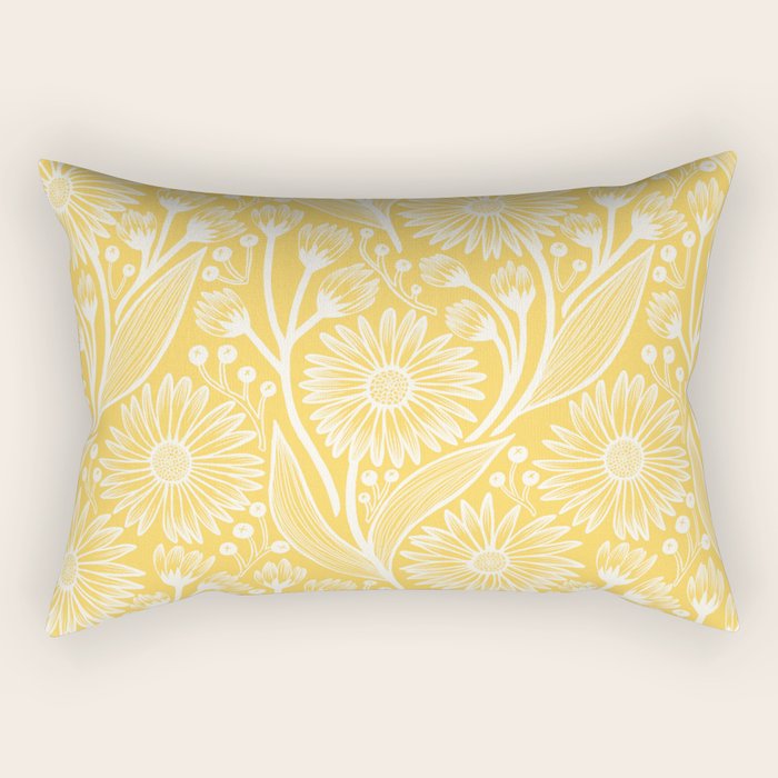 Sunshine Yellow Coneflowers Rectangular Pillow Gallery Image 2
