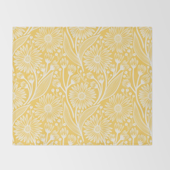 Sunshine Yellow Coneflowers Throw Blanket Gallery Image 2