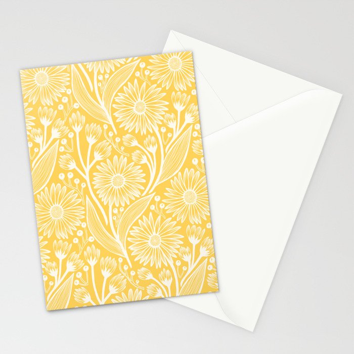 Sunshine Yellow Coneflowers Stationery Card Gallery Image 2
