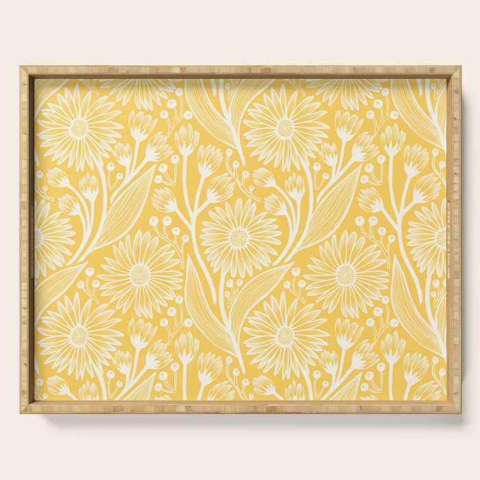 Sunshine Yellow Coneflowers Serving Tray Gallery Image 1
