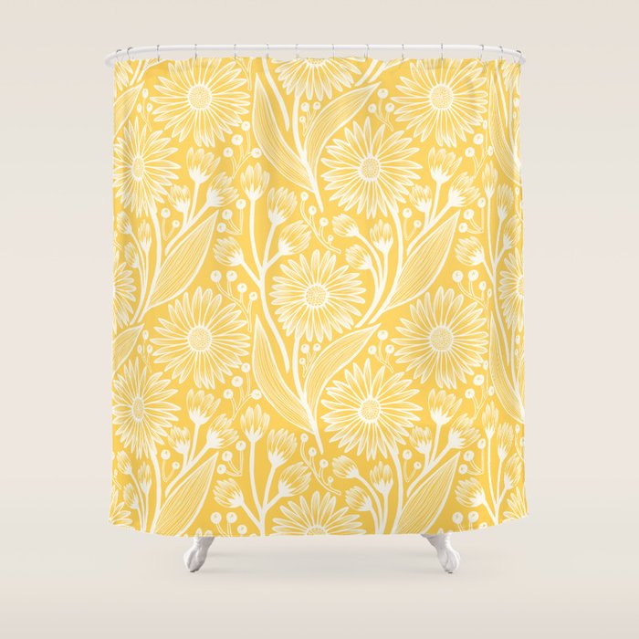 Sunshine Yellow Coneflowers Shower Curtain Gallery Image 1