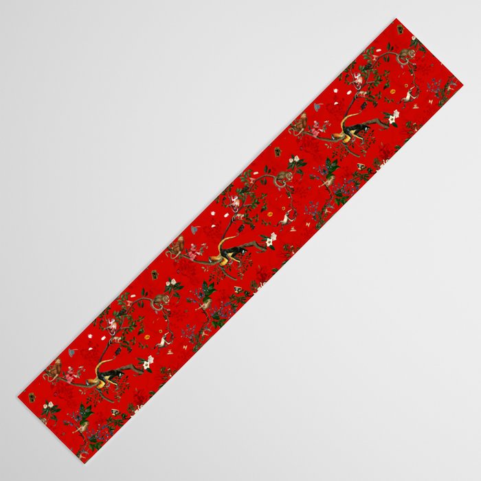 Monkey World Red Table Runner Gallery Image 3