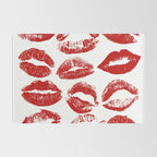 red lipstick kisses Rug Gallery Image 2