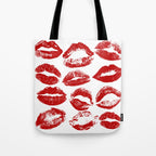 red lipstick kisses Tote Bag Gallery Image 1