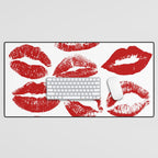 red lipstick kisses Desk Mat Gallery Image 1