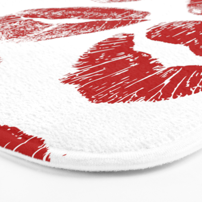 red lipstick kisses Bath Mat Gallery Image 3