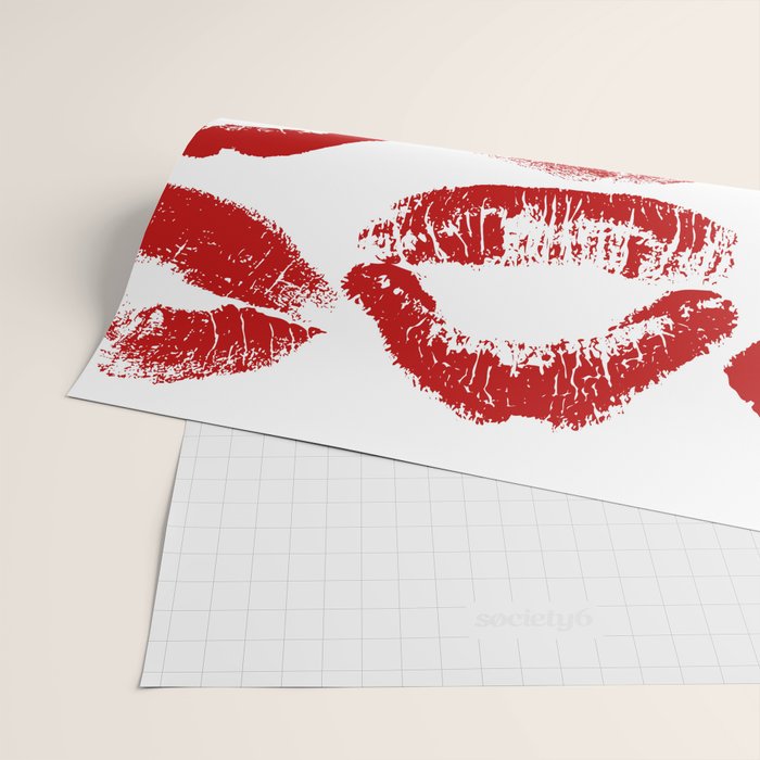 red lipstick kisses Wrapping Paper Gallery Image 2