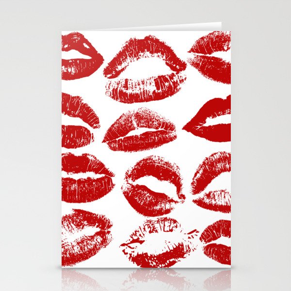 red lipstick kisses Stationery Card Gallery Image 2