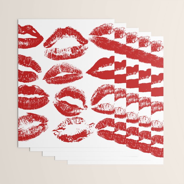 red lipstick kisses Wrapping Paper Gallery Image 3