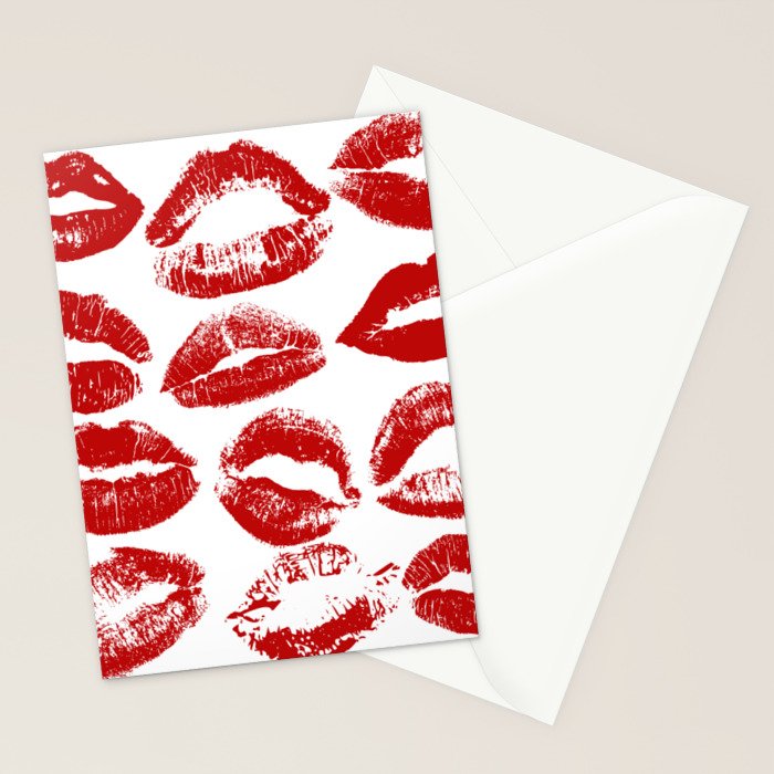 red lipstick kisses Stationery Card Gallery Image 2