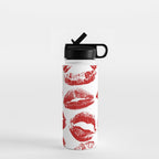 red lipstick kisses Water Bottle Gallery Image 1