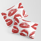 red lipstick kisses Pillow Sham Gallery Image 3