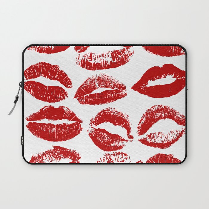 red lipstick kisses Laptop Sleeve Gallery Image 1