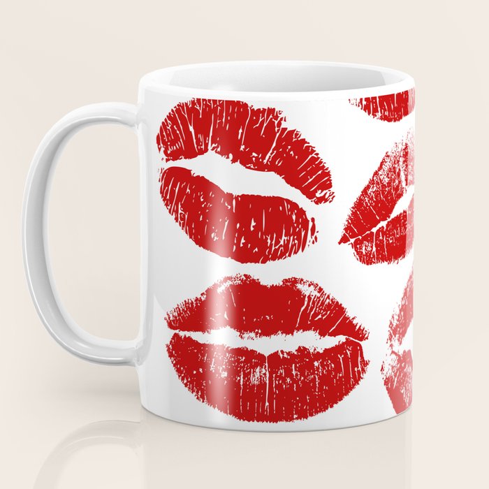 red lipstick kisses Coffee Mug Gallery Image 3
