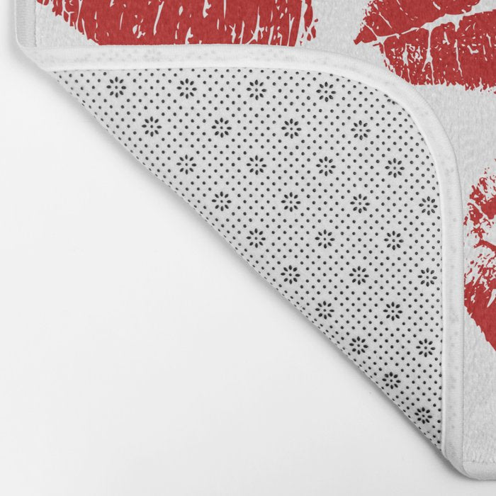 red lipstick kisses Bath Mat Gallery Image 2