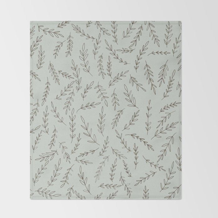 Rosemary Sketch Pattern Throw Blanket Gallery Image 2