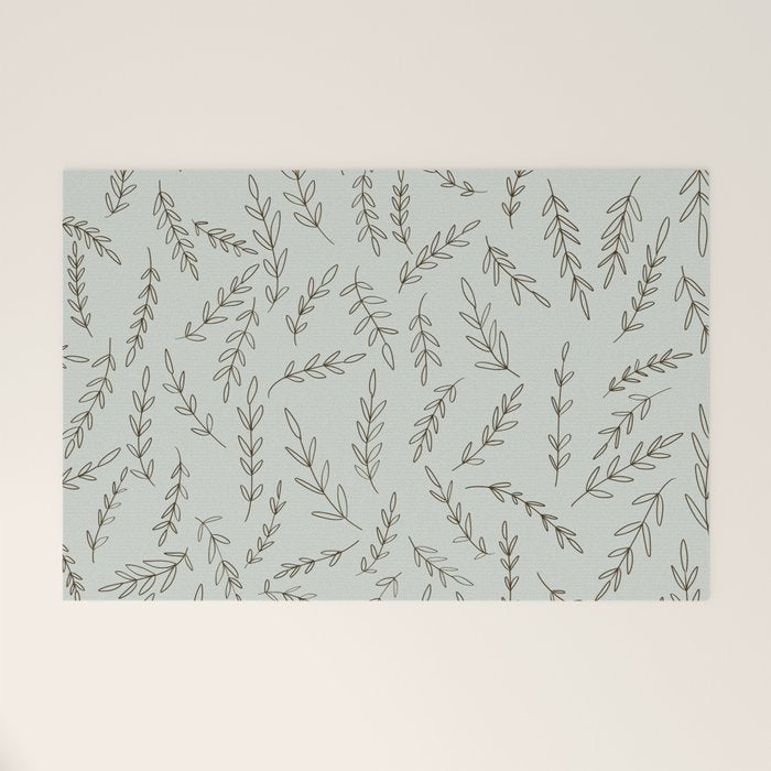 Rosemary Sketch Pattern Welcome Mat Gallery Image 1