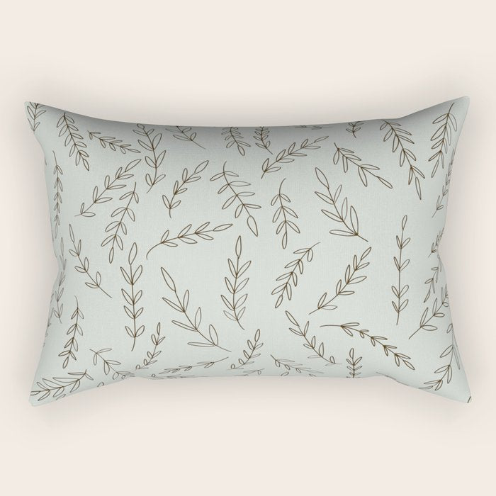Rosemary Sketch Pattern Rectangular Pillow Gallery Image 1