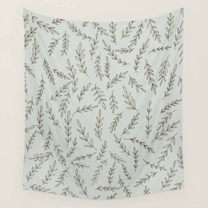 Rosemary Sketch Pattern Wall Tapestry Gallery Image 1