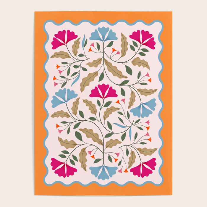 Botanical Tapestry- Folk Floral Art Poster Gallery Image 4