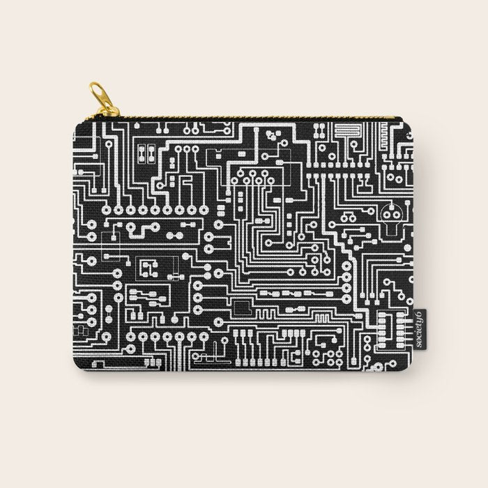 Circuit Board on Black Carry All Pouch Gallery Image 1