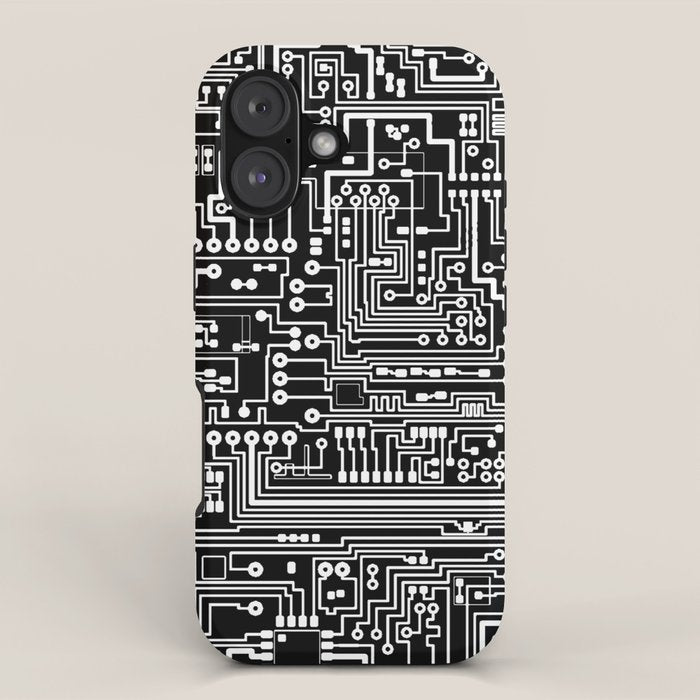 Circuit Board on Black iPhone Case Gallery Image 1